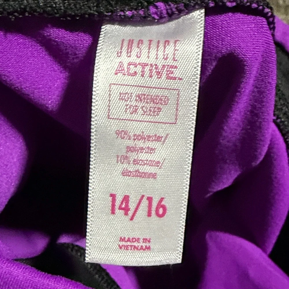 Justice Vibrant Purple Kids Leggings size Teen 14/16